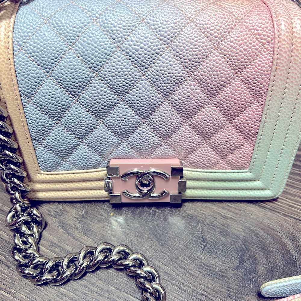 Selling this authentic Multicolor Chanel boy bag